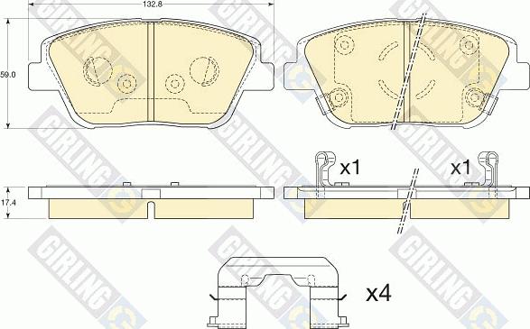 Girling 6135405 - Brake Pad Set, disc brake autospares.lv