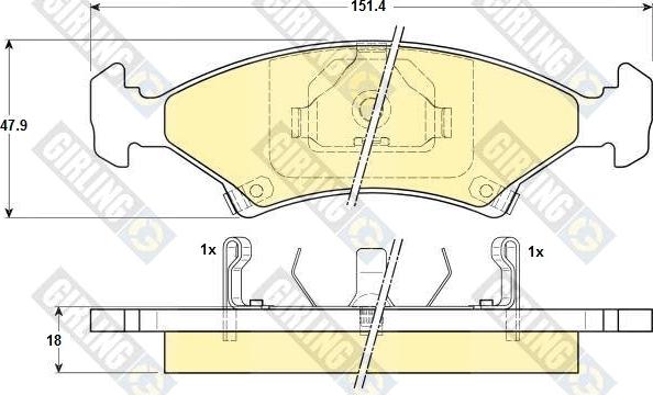 Girling 6130962 - Brake Pad Set, disc brake autospares.lv