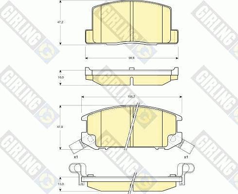 Girling 6130589 - Brake Pad Set, disc brake autospares.lv