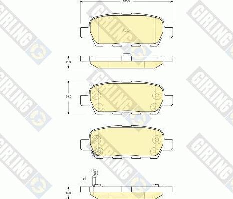 Girling 6133939 - Brake Pad Set, disc brake autospares.lv