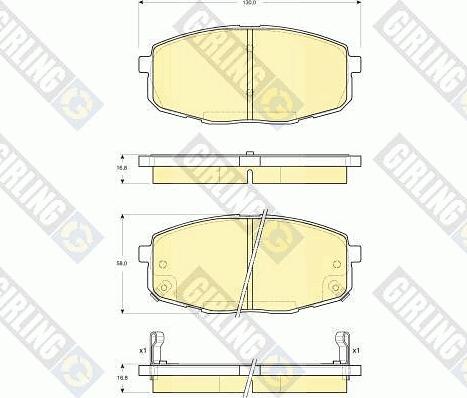 Girling 6133429 - Brake Pad Set, disc brake autospares.lv