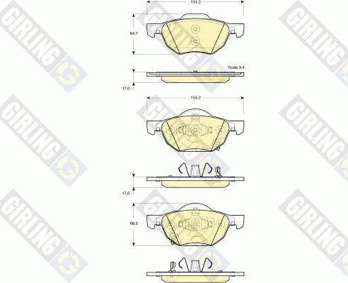 Girling 6133559 - Brake Pad Set, disc brake autospares.lv