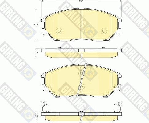 Girling 6133609 - Brake Pad Set, disc brake autospares.lv