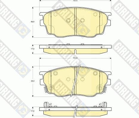 Girling 6133099 - Brake Pad Set, disc brake autospares.lv