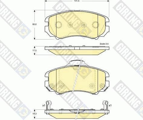 Girling 6133869 - Brake Pad Set, disc brake autospares.lv