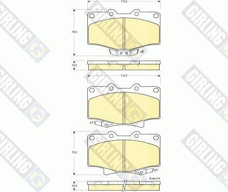 Girling 6133839 - Brake Pad Set, disc brake autospares.lv