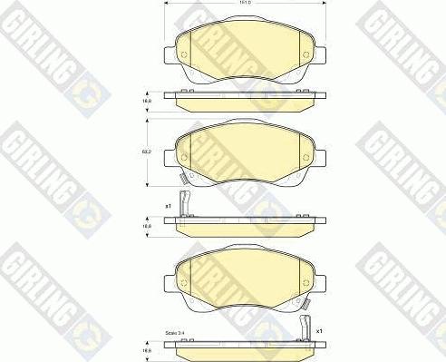 Girling 6133364 - Brake Pad Set, disc brake autospares.lv