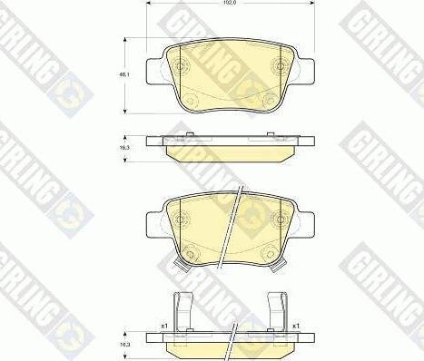 Girling 6133374 - Brake Pad Set, disc brake autospares.lv