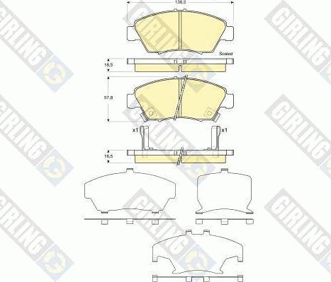 Girling 6133759 - Brake Pad Set, disc brake autospares.lv