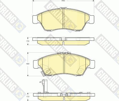 Girling 6132909 - Brake Pad Set, disc brake autospares.lv