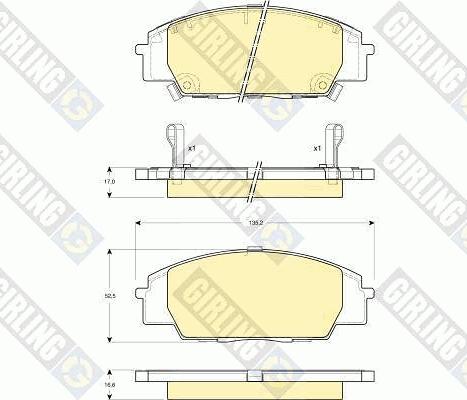 Girling 6132509 - Brake Pad Set, disc brake autospares.lv