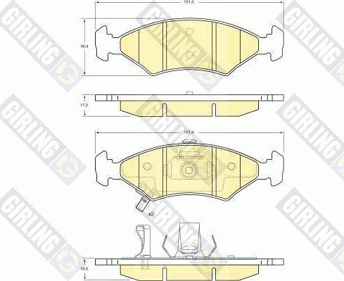 Girling 6132242 - Brake Pad Set, disc brake autospares.lv