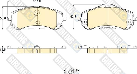 Girling 6120443 - Brake Pad Set, disc brake autospares.lv