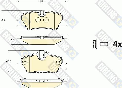 Girling 6120881 - Brake Pad Set, disc brake autospares.lv