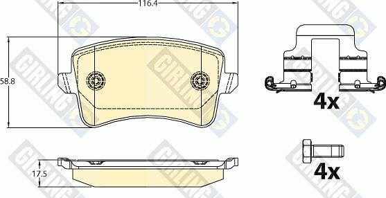 Girling 6121071 - Brake Pad Set, disc brake autospares.lv