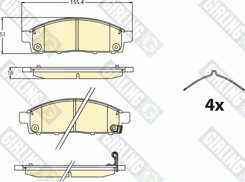 Girling 6121246 - Brake Pad Set, disc brake autospares.lv