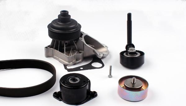 GK K980501A - Water Pump + V-Ribbed Belt Set autospares.lv