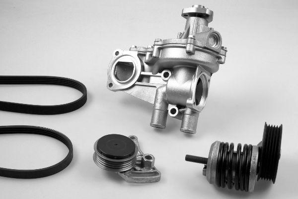 GK K980151J - Water Pump + V-Ribbed Belt Set autospares.lv