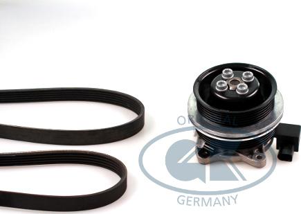 GK K980317A - Water Pump + V-Ribbed Belt Set autospares.lv