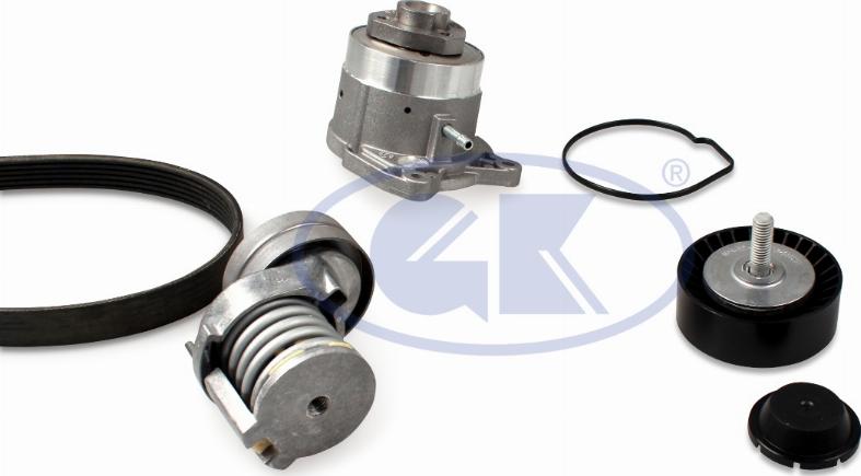 GK K980294B - Water Pump + V-Ribbed Belt Set autospares.lv