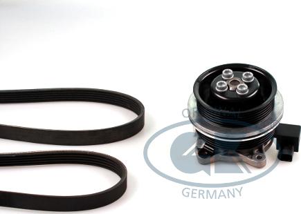 GK K980289A - Water Pump + V-Ribbed Belt Set autospares.lv