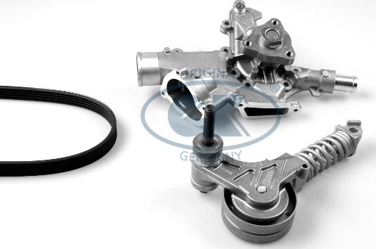 GK K980748B - Water Pump + V-Ribbed Belt Set autospares.lv