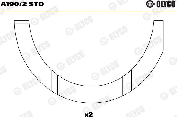 Glyco A190/2 STD - Thrust Washer, crankshaft autospares.lv