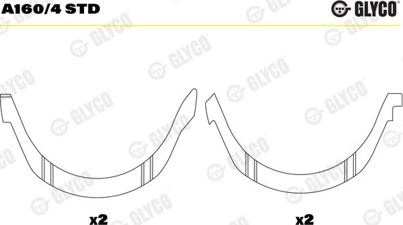 Glyco A160/4 STD - Thrust Washer, crankshaft autospares.lv