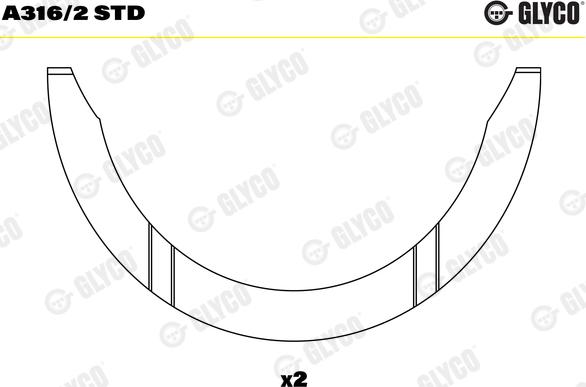 Glyco A316/2 STD - Thrust Washer, crankshaft autospares.lv