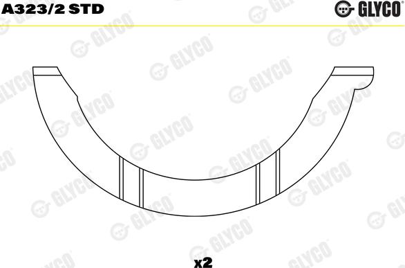 Glyco A323/2 STD - Thrust Washer, crankshaft autospares.lv