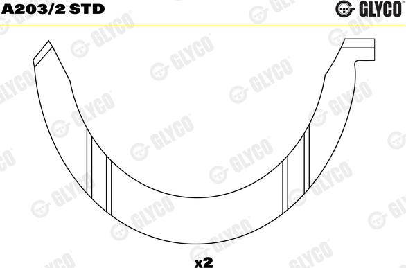 Glyco A203/2 STD - Thrust Washer, crankshaft autospares.lv