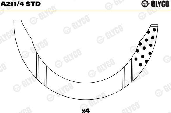 Glyco A211/4 STD - Thrust Washer, crankshaft autospares.lv