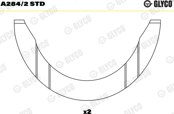 Glyco A284/2 STD - Thrust Washer, crankshaft autospares.lv