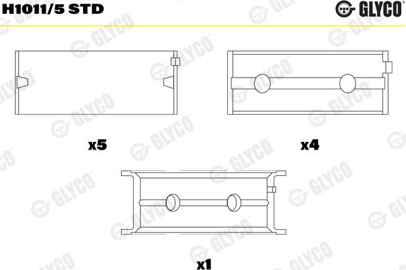 Glyco H1011/5 STD - Main Bearings, crankshaft autospares.lv