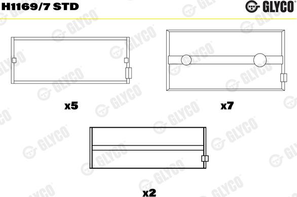 Glyco H1169/7 STD - Main Bearings, crankshaft autospares.lv