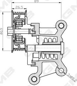 GMB GAT31690 - Belt Tensioner, v-ribbed belt autospares.lv