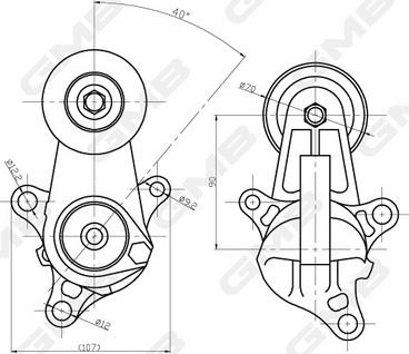 GMB GAT31870 - Belt Tensioner, v-ribbed belt autospares.lv