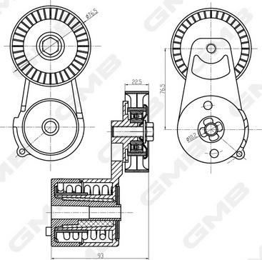 GMB GAT20990 - Belt Tensioner, v-ribbed belt autospares.lv