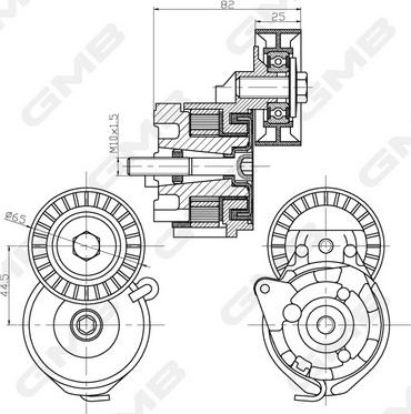 GMB GAT20820 - Belt Tensioner, v-ribbed belt autospares.lv