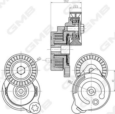 GMB GAT20780 - Belt Tensioner, v-ribbed belt autospares.lv