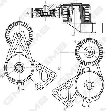 GMB GAT21030 - Belt Tensioner, v-ribbed belt autospares.lv