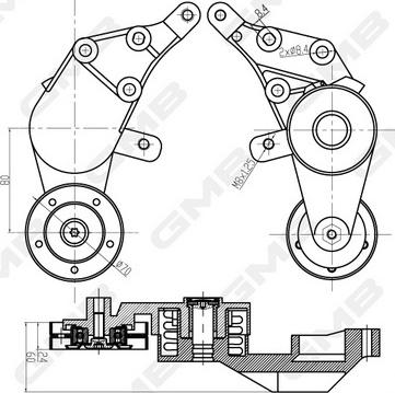 GMB GAT21150 - Belt Tensioner, v-ribbed belt autospares.lv