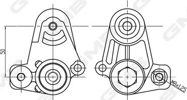 GMB GAT21310 - Belt Tensioner, v-ribbed belt autospares.lv