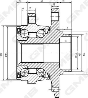 GMB GH35030M - Wheel Hub autospares.lv