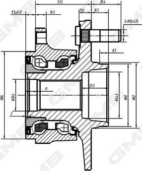 GMB GH33180M - Wheel Hub autospares.lv