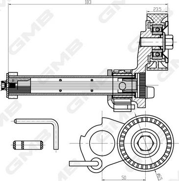 GMB GHAT-225 - Belt Tensioner, v-ribbed belt autospares.lv