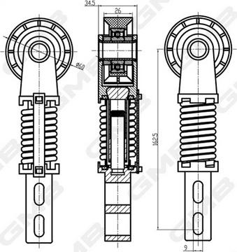 GMB GHAT-220 - Belt Tensioner, v-ribbed belt autospares.lv