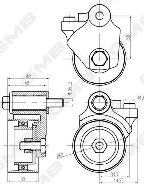 GMB GT90880 - Tensioner Pulley, timing belt autospares.lv