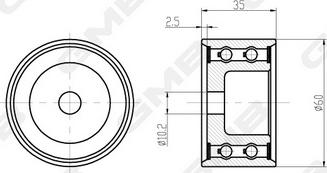 GMB GT90280 - Deflection / Guide Pulley, timing belt autospares.lv