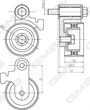 GMB GT60600 - Deflection / Guide Pulley, timing belt autospares.lv